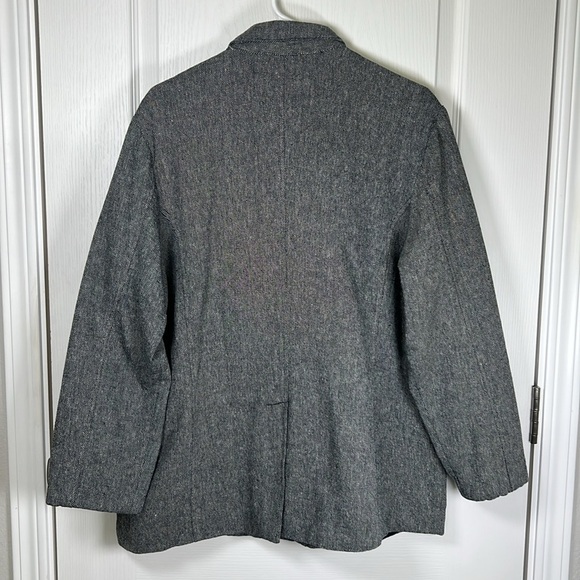 Dialogue Linen Cotton Blend Gray Black  Shirt/Jacket Safari Size Large - Picture 5 of 8